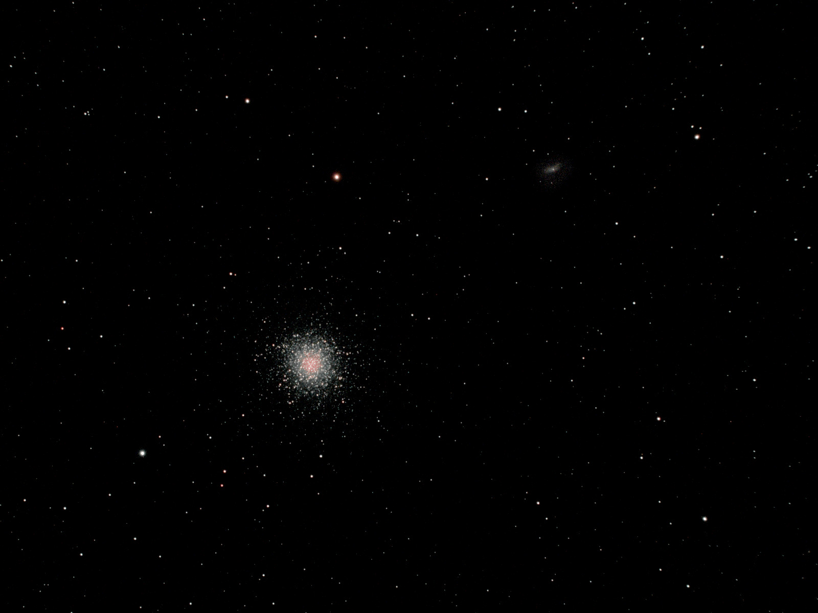 M13 and a distant galaxy