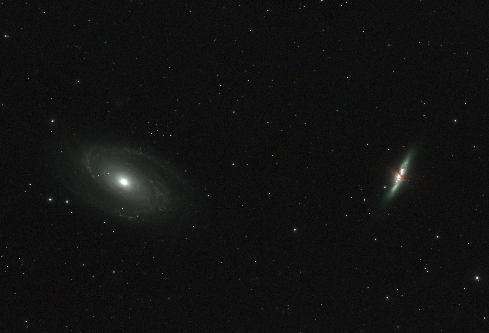 M81 and M82, neighboring galaxies